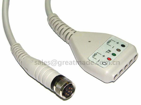 متوافق Rozinn Snap-Lock 2CH هولتر Cable_ 副本 Compatible Rozinn Snap-Lock 2CH Holter Cable_副本