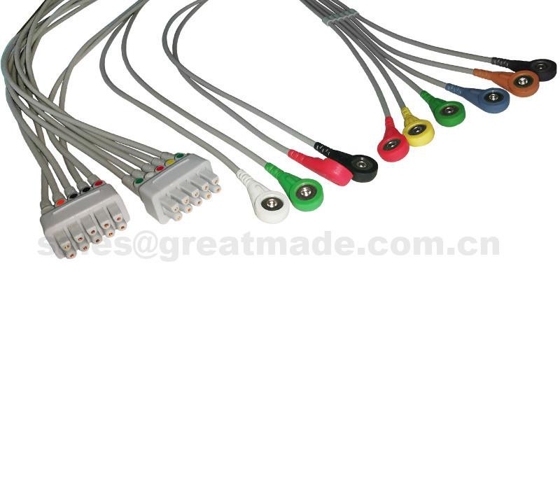 EC004BI GE MAC500.1200 Multi-LiNK Leadwire set، Snap، IEC EC004BI GE MAC500.1200 Multi-LiNK Leadwire set , Snap ,IEC