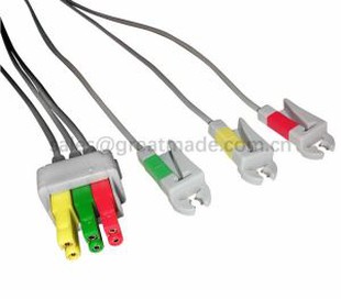 مجموعة datex ohmeda Leadwire المتوافقة ، 3-Lead ، Grabber ، IEC ، 100CM و 2PIN.