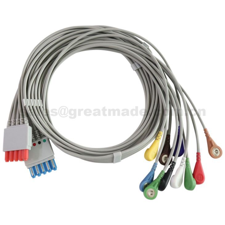 10-lead ECG Leadwire متوافق مع HP / Philips 78352C ، 78354C