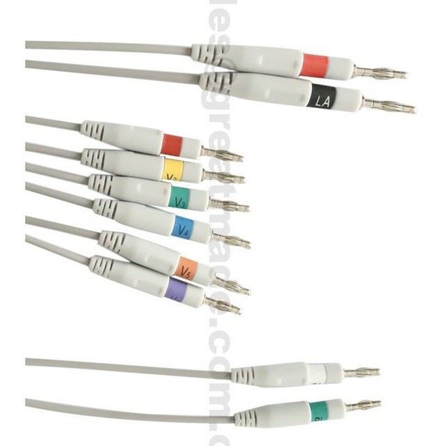 Compatible Schiller AHA DB15M> Banana 4.0 One Piece 10 Lead EKG Cable