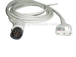 متوافق مع Nihon Kohden ECG Cable، 8pin، Din Yoke، 3-lead ， OEC-6102A