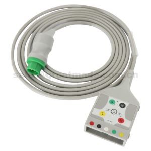 متوافق مع Mennen Medical ECG Trunk Cable ، 5-Lead ، 13pin -> AA 2pin، AHA، Use with Hp 5-lead Leadwire