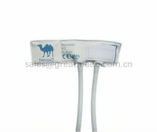 حديثي الولادة # 2 الكفة المتاح ، 4-8cm محيط الذراع ، أبيض مع الضوء الأزرق ، أنبوب مزدوج