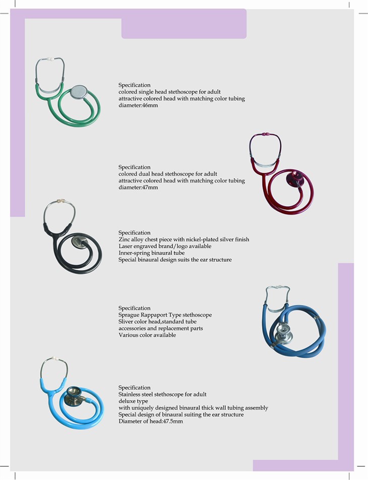 سماعة الطبيب الاحترافية المصنوعة من الألومنيوم المؤكسد برأس مزدوج مع سماعة الطبيب المضادة للرأس